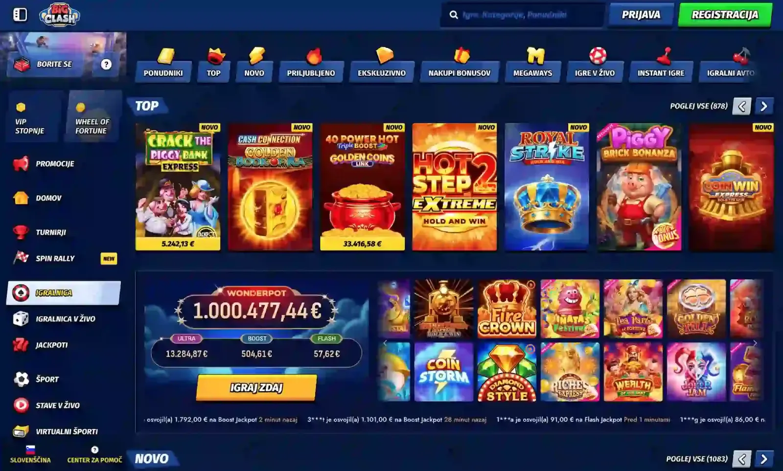 BigClash Casino website preview