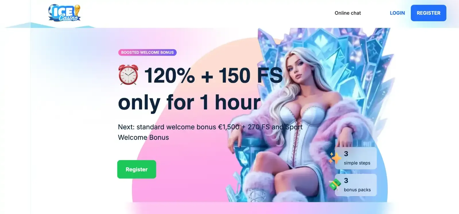 Ice Casino website preview