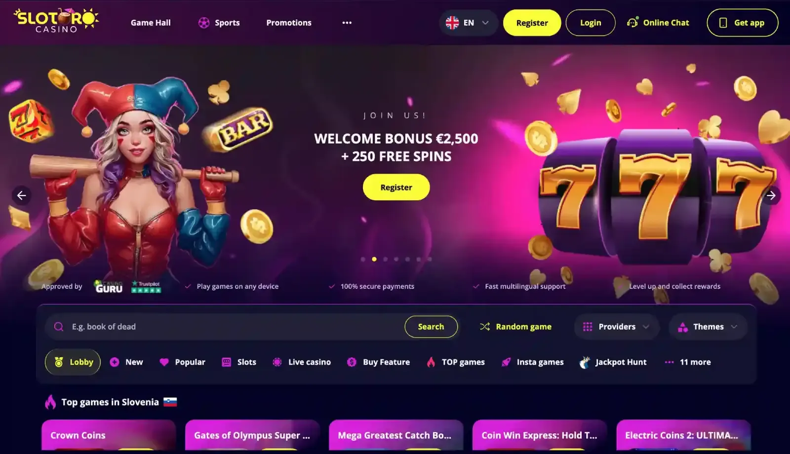 Slotoro Casino website preview
